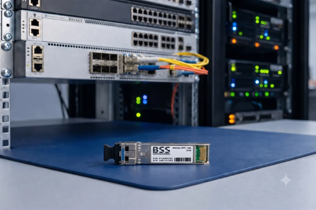 BSS MACSec SFP+ 10G module in data center rack